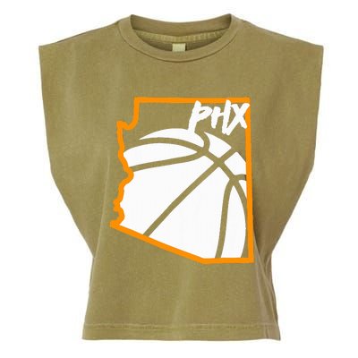 Phoenix State Of Arizona White Sunset Vintage Design Garment-Dyed Women's Muscle Tee