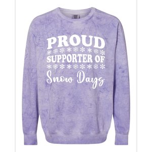 Proud Supporter Of Snow Days Funny Christmas Teacher Life Colorblast Crewneck Sweatshirt