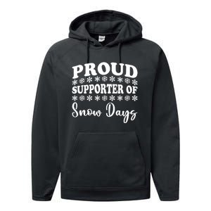 Proud Supporter Of Snow Days Funny Christmas Teacher Life Performance Fleece Hoodie