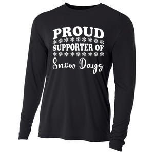 Proud Supporter Of Snow Days Funny Christmas Teacher Life Cooling Performance Long Sleeve Crew