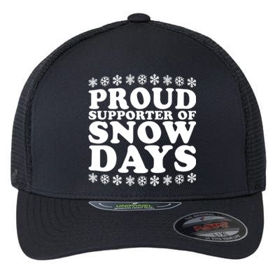 Proud Supporter Of Snow Days Funny Christmas Teacher Life Flexfit Unipanel Trucker Cap