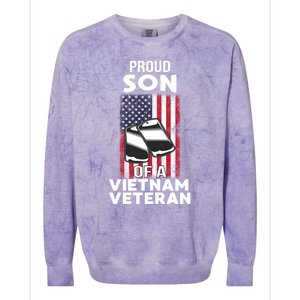 Proud Son Of A Vietnam Veteran Soldier Pride Veterans Day Funny Gift Colorblast Crewneck Sweatshirt