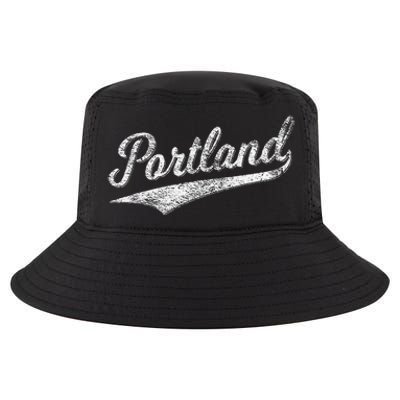 Portland State Of Oregon Baseball Script Flag Swoosh Cool Comfort Performance Bucket Hat