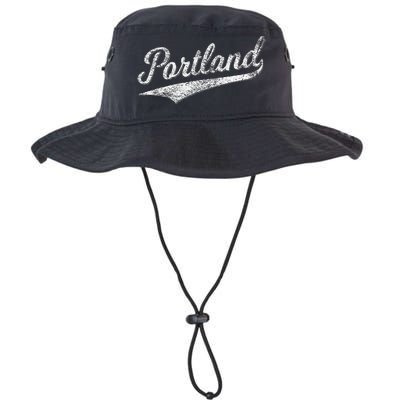 Portland State Of Oregon Baseball Script Flag Swoosh Legacy Cool Fit Booney Bucket Hat