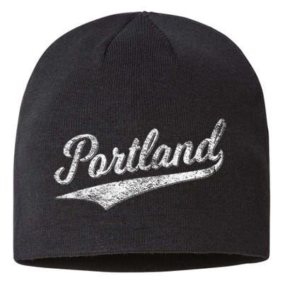 Portland State Of Oregon Baseball Script Flag Swoosh Sustainable Beanie