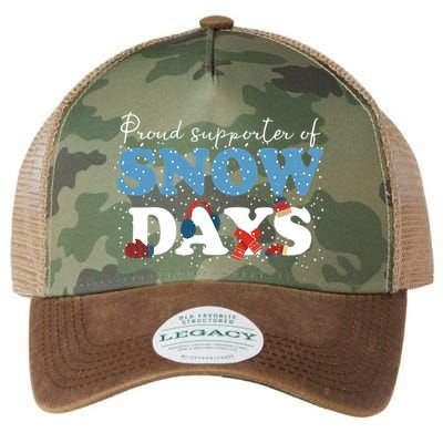 Proud Supporter Of Snow Days Funny Winter Legacy Tie Dye Trucker Hat