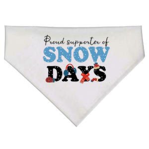 Proud Supporter Of Snow Days Funny Winter USA-Made Doggie Bandana