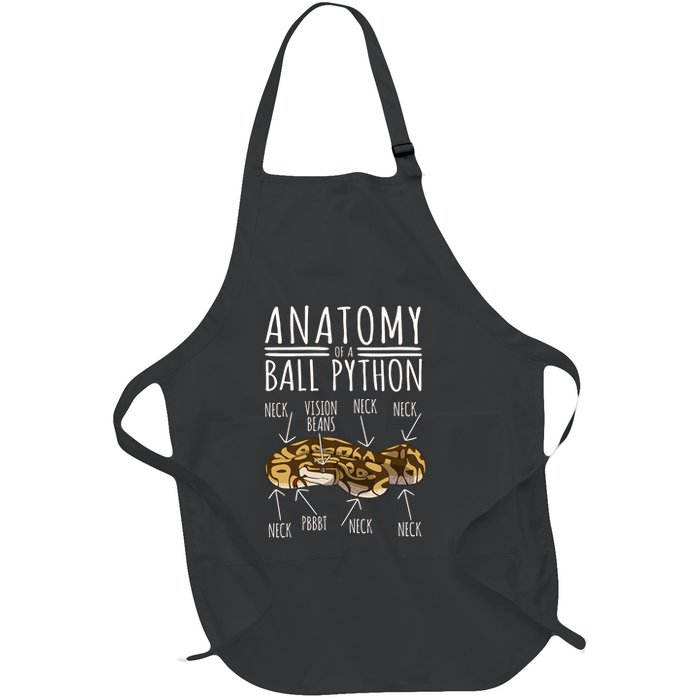 Python Snake Owner Anatomy Of A Ball Python Full-Length Apron With Pockets