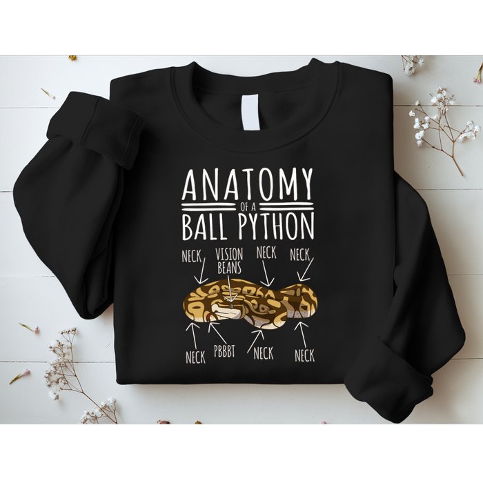Python Snake Owner Anatomy Of A Ball Python Sweatshirt