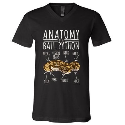 Python Snake Owner Anatomy Of A Ball Python V-Neck T-Shirt