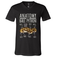 Python Snake Owner Anatomy Of A Ball Python V-Neck T-Shirt