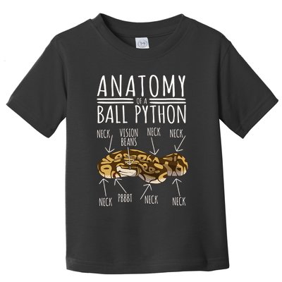 Python Snake Owner Anatomy Of A Ball Python Toddler T-Shirt