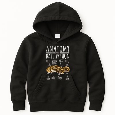 Python Snake Owner Anatomy Of A Ball Python Kids Hoodie