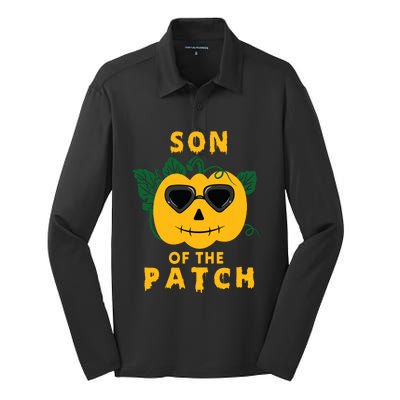 Pumpkin Son Of The Patch Halloween Matching Family Pj Silk Touch Performance Long Sleeve Polo