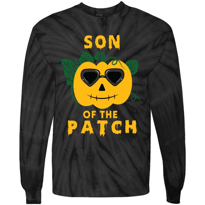 Pumpkin Son Of The Patch Halloween Matching Family Pj Tie-Dye Long Sleeve Shirt