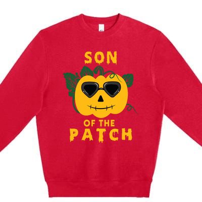 Pumpkin Son Of The Patch Halloween Matching Family Pj Premium Crewneck Sweatshirt