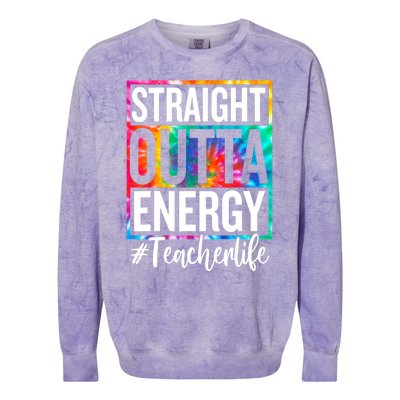 Paraprofessional Straight Outta Energy Teacher Life Gifts Colorblast Crewneck Sweatshirt