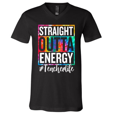 Paraprofessional Straight Outta Energy Teacher Life Gifts V-Neck T-Shirt