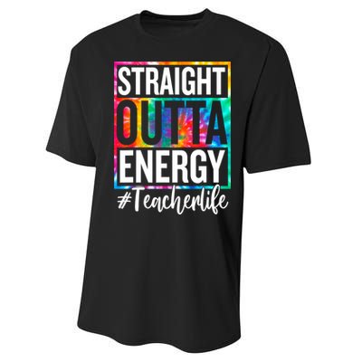 Paraprofessional Straight Outta Energy Teacher Life Gifts Performance Sprint T-Shirt