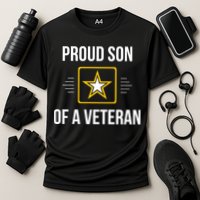 Proud Son Of A Veteran Funny Gift Cooling Performance Crew T-Shirt