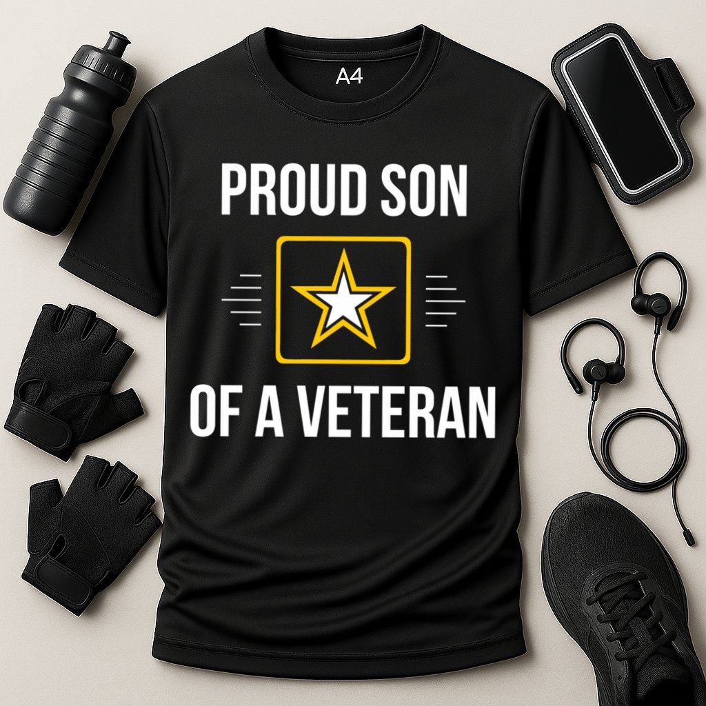 Proud Son Of A Veteran Funny Gift Cooling Performance Crew T-Shirt