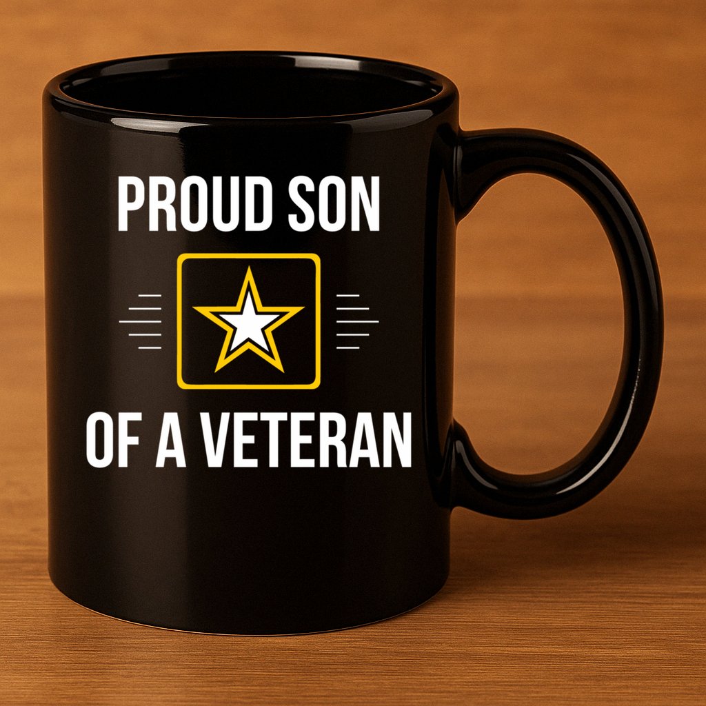 Proud Son Of A Veteran Funny Gift 11oz C Handle Ceramic Mug