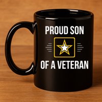 Proud Son Of A Veteran Funny Gift 11oz C Handle Ceramic Mug
