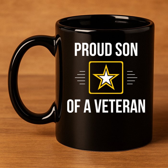 Proud Son Of A Veteran Funny Gift 11oz C Handle Ceramic Mug