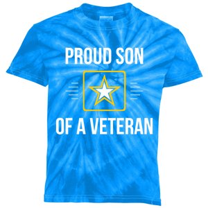 Proud Son Of A Veteran Funny Gift Kids Tie-Dye T-Shirt