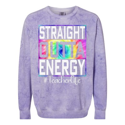 Paraprofessional Straight Outta Energy Teacher Life Gifts Colorblast Crewneck Sweatshirt