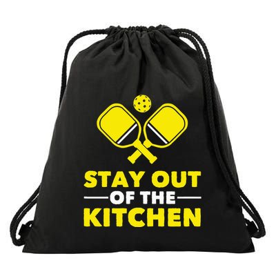 Pickleball Stay Out Of The Kitchen Drawstring Bag