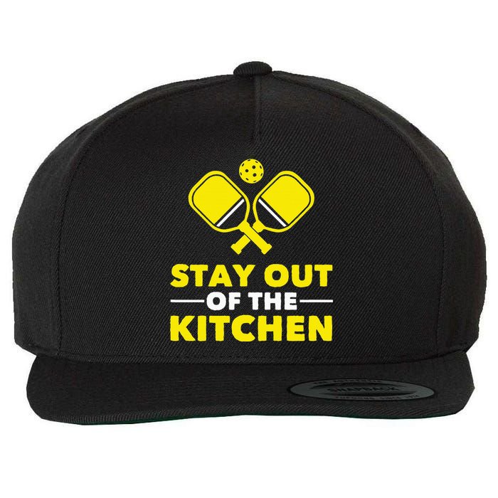 Pickleball Stay Out Of The Kitchen Wool Snapback Cap