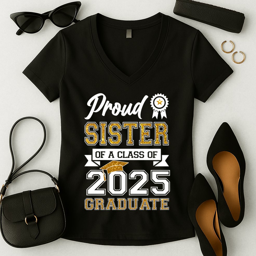 Proud Sister Of A Class Of 2025 Graduate Women's V-Neck T-Shirt