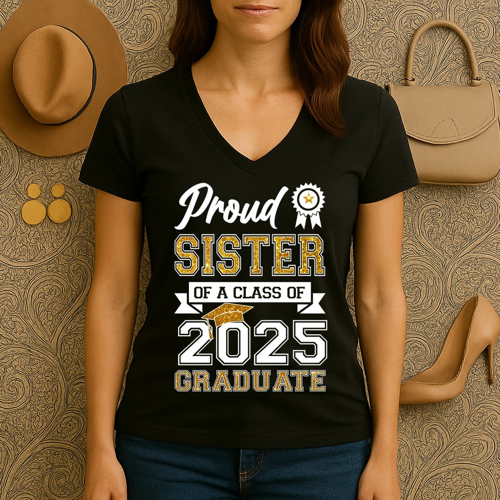 Proud Sister Of A Class Of 2025 Graduate Women's V-Neck T-Shirt