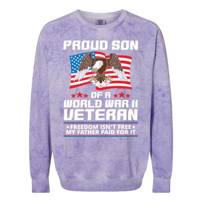 Proud Son Of Wwii Veteran Special Gift Colorblast Crewneck Sweatshirt