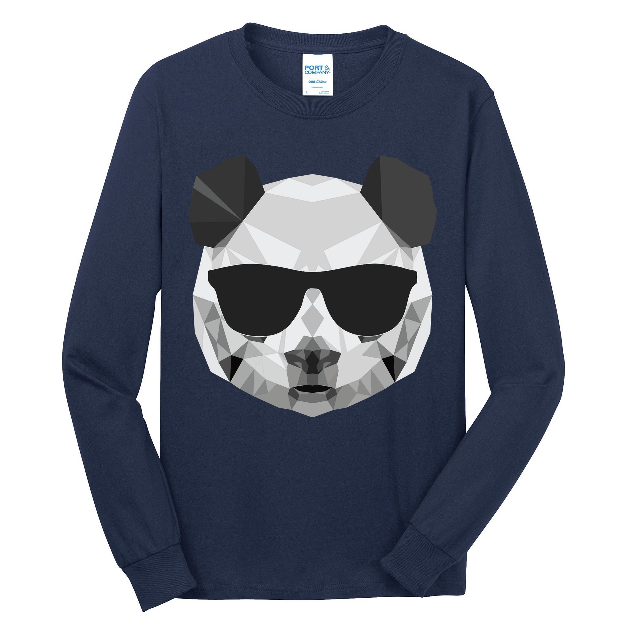 Panda Shirts Panda Polygonal Shirts Tall Long Sleeve T-Shirt