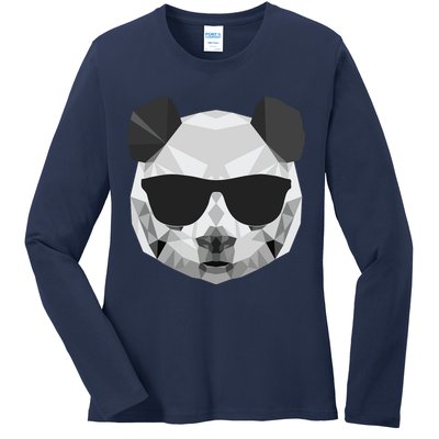 Panda Shirts Panda Polygonal Shirts Ladies Long Sleeve Shirt
