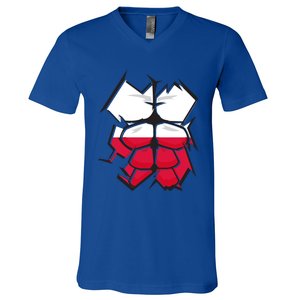 Polska Sixpack Polish Workout Training Gift V-Neck T-Shirt