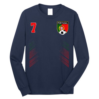 Portugal Soccer Portugese Football Retro 7 Jersey Long Sleeve Shirt