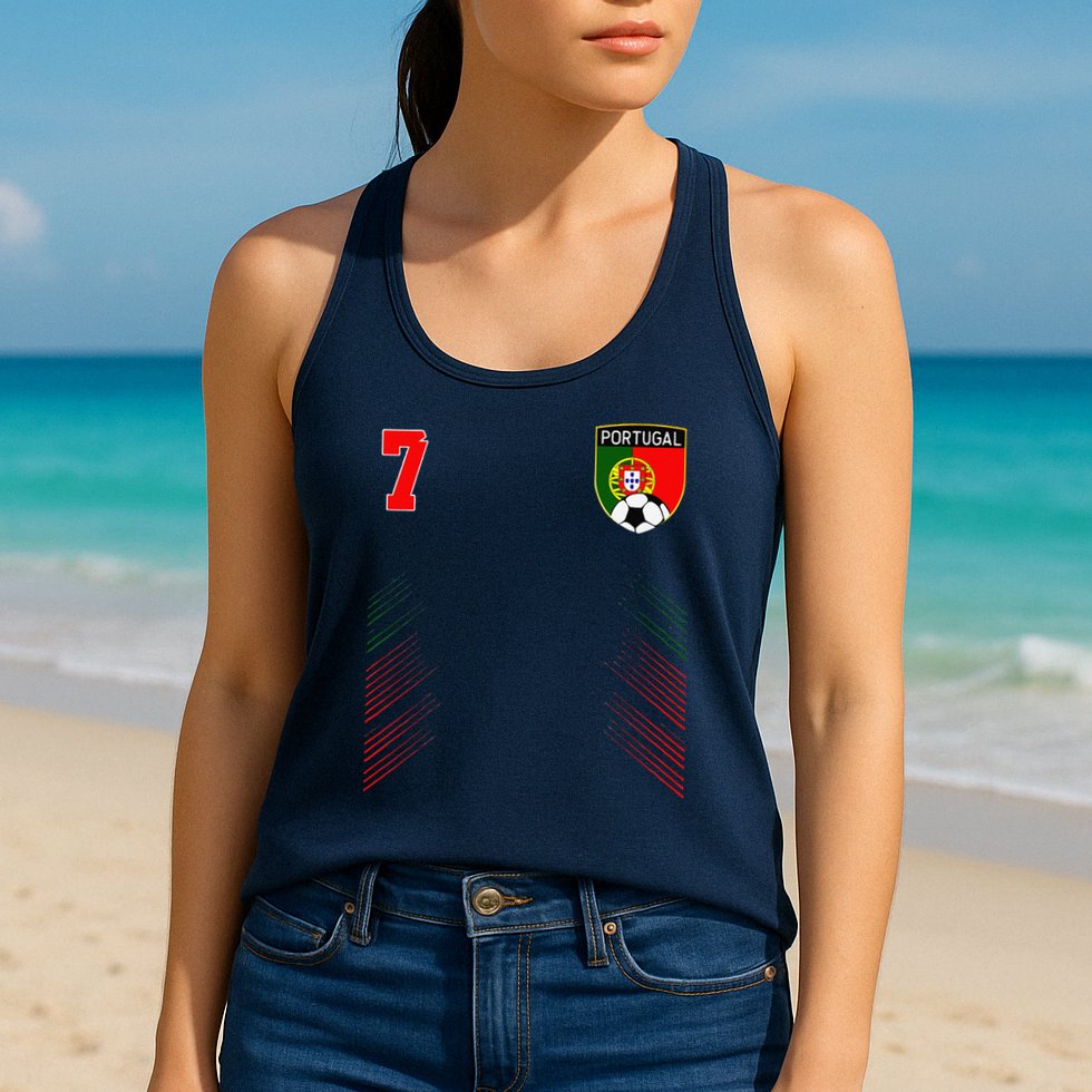 Portugal Soccer Portugese Football Retro 7 Jersey Womens Tank Top