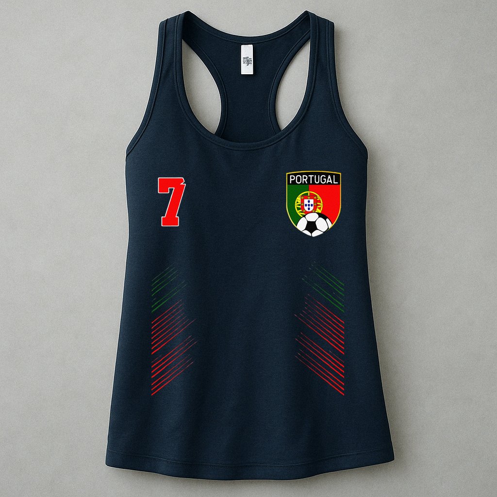 Portugal Soccer Portugese Football Retro 7 Jersey Womens Tank Top