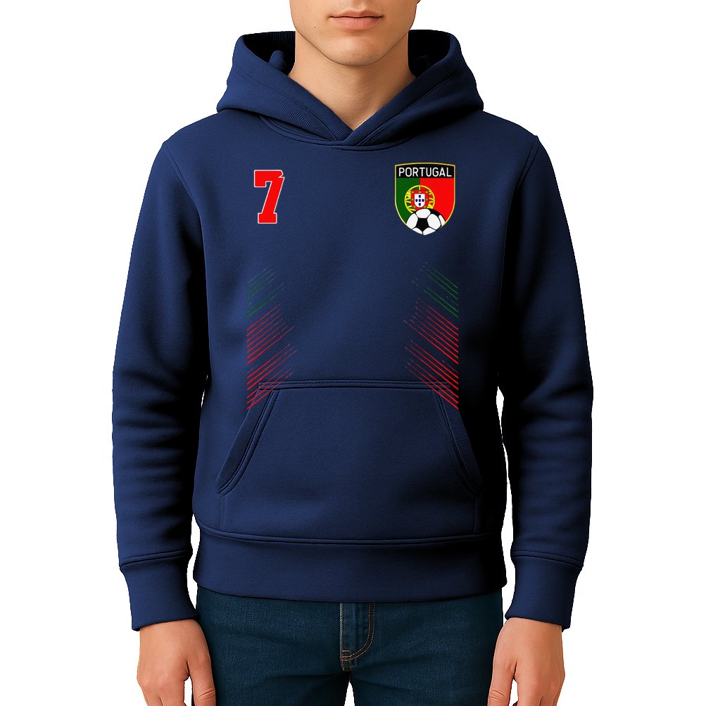Portugal Soccer Portugese Football Retro 7 Jersey Kids Hoodie