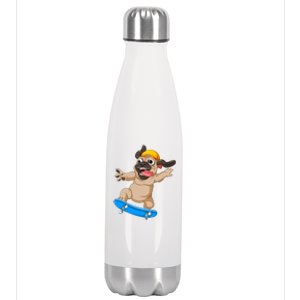 Pug Skateboarding Stainless Steel Insulated Water Bottle