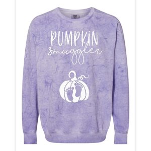 Pumpkin Smuggler Pregnant Mom Fall Announcement Colorblast Crewneck Sweatshirt