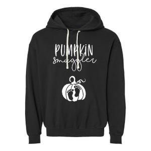 Pumpkin Smuggler Pregnant Mom Fall Announcement Garment-Dyed Fleece Hoodie