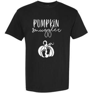 Pumpkin Smuggler Pregnant Mom Fall Announcement Garment-Dyed Heavyweight T-Shirt