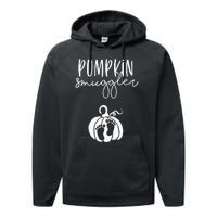 Pumpkin Smuggler Pregnant Mom Fall Announcement Performance Fleece Hoodie