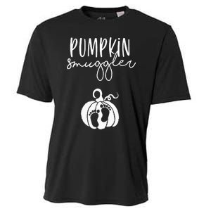 Pumpkin Smuggler Pregnant Mom Fall Announcement Cooling Performance Crew T-Shirt