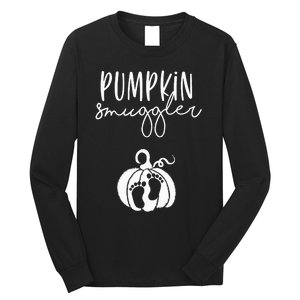 Pumpkin Smuggler Pregnant Mom Fall Announcement Long Sleeve Shirt