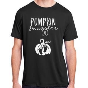 Pumpkin Smuggler Pregnant Mom Fall Announcement Adult ChromaSoft Performance T-Shirt